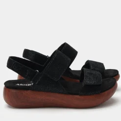 Bailee Crackle Black Sandal