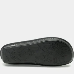 Debra Black Embossed Rose Shoe